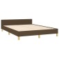 vidaXL Estructura de cama con cabecero de tela marrón 140x200 cm vidaXL Estructura de cama con cabecero de tela marrón 140x200 cm