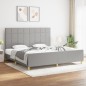 vidaXL Estructura de cama con cabecero de tela gris claro 200x200 cm vidaXL Estructura de cama con cabecero de tela gris claro 200x200 cm