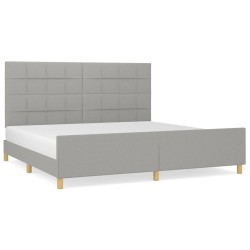 vidaXL Estructura de cama con cabecero de tela gris claro 200x200 cm