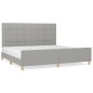 vidaXL Estructura de cama con cabecero de tela gris claro 200x200 cm vidaXL Estructura de cama con cabecero de tela gris claro 200x200 cm