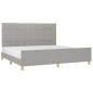 vidaXL Estructura de cama con cabecero de tela gris claro 200x200 cm vidaXL Estructura de cama con cabecero de tela gris claro 200x200 cm