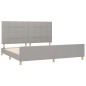 vidaXL Estructura de cama con cabecero de tela gris claro 200x200 cm vidaXL Estructura de cama con cabecero de tela gris claro 200x200 cm