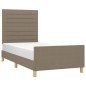 vidaXL Estructura de cama con cabecero de tela gris taupe 90x200 cm