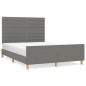 vidaXL Estructura de cama con cabecero de tela gris oscuro 140x190 cm vidaXL Estructura de cama con cabecero de tela gris oscuro 140x190 cm