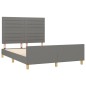 vidaXL Estructura de cama con cabecero de tela gris oscuro 140x190 cm vidaXL Estructura de cama con cabecero de tela gris oscuro 140x190 cm