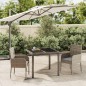 vidaXL Set comedor de jardín 3 piezas con cojines ratán sintético gris vidaXL Set comedor de jardín 3 piezas con cojines ratán sintético gris