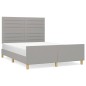vidaXL Estructura de cama con cabecero de tela gris claro 140x200 cm vidaXL Estructura de cama con cabecero de tela gris claro 140x200 cm