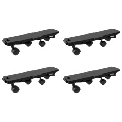 vidaXL Plataformas móviles con 4 ruedas 4 uds PP negro 170 kg
