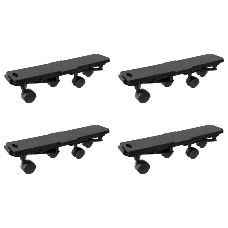 vidaXL Plataformas móviles con 4 ruedas 4 uds PP negro 170 kg vidaXL Plataformas móviles con 4 ruedas 4 uds PP negro 170 kg