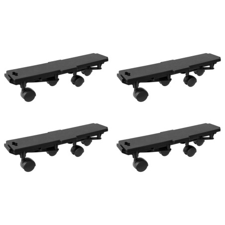 vidaXL Plataformas móviles con 4 ruedas 4 uds PP negro 170 kg