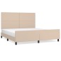 vidaXL Estructura de cama cabecero cuero sintético capuchino 160x200cm