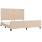 vidaXL Estructura de cama cabecero cuero sintético capuchino 160x200cm
