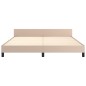 vidaXL Estructura de cama cabecero cuero sintético capuchino 160x200cm