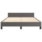 vidaXL Estructura de cama con cabecero cuero sintético gris 140x200cm vidaXL Estructura de cama con cabecero cuero sintético gris 140x200cm