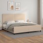 vidaXL Estructura de cama cabecero cuero sintético capuchino 200x200cm