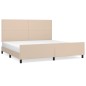 vidaXL Estructura de cama cabecero cuero sintético capuchino 200x200cm