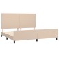 vidaXL Estructura de cama cabecero cuero sintético capuchino 200x200cm