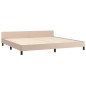 vidaXL Estructura de cama cabecero cuero sintético capuchino 200x200cm