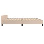 vidaXL Estructura de cama cabecero cuero sintético capuchino 200x200cm