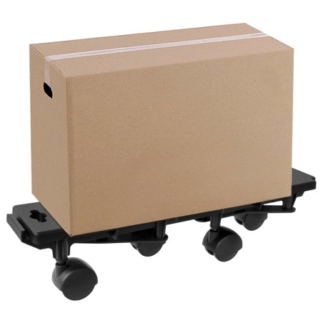 vidaXL Plataformas móviles con 4 ruedas 4 uds PP negro 170 kg