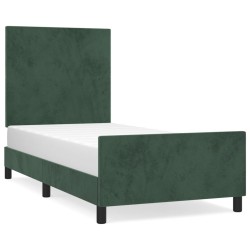 vidaXL Estructura cama con cabecero terciopelo verde oscuro 80x200 cm
