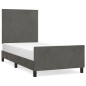 vidaXL Estructura de cama con cabecero terciopelo gris oscuro 80x200cm vidaXL Estructura de cama con cabecero terciopelo gris oscuro 80x200cm