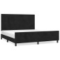 vidaXL Estructura de cama con cabecero de terciopelo negro 180x200 cm vidaXL Estructura de cama con cabecero de terciopelo negro 180x200 cm