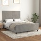 vidaXL Estructura de cama con cabecero terciopelo gris claro 140x190cm