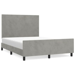 vidaXL Estructura de cama con cabecero terciopelo gris claro 140x190cm
