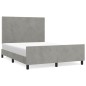 vidaXL Estructura de cama con cabecero terciopelo gris claro 140x190cm