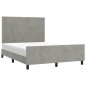 vidaXL Estructura de cama con cabecero terciopelo gris claro 140x190cm