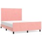 vidaXL Estructura de cama con cabecero de terciopelo rosa 140x200 cm vidaXL Estructura de cama con cabecero de terciopelo rosa 140x200 cm