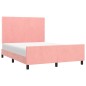 vidaXL Estructura de cama con cabecero de terciopelo rosa 140x200 cm vidaXL Estructura de cama con cabecero de terciopelo rosa 140x200 cm