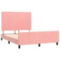 vidaXL Estructura de cama con cabecero de terciopelo rosa 140x200 cm vidaXL Estructura de cama con cabecero de terciopelo rosa 140x200 cm