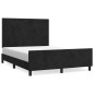 vidaXL Estructura de cama con cabecero de terciopelo negro 140x200 cm