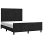 vidaXL Estructura de cama con cabecero de terciopelo negro 140x200 cm