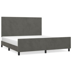 vidaXL Estructura cama con cabecero terciopelo gris oscuro 160x200 cm