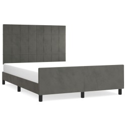 vidaXL Estructura cama con cabecero terciopelo gris oscuro 140x200 cm