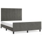 vidaXL Estructura cama con cabecero terciopelo gris oscuro 140x200 cm vidaXL Estructura cama con cabecero terciopelo gris oscuro 140x200 cm