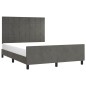 vidaXL Estructura cama con cabecero terciopelo gris oscuro 140x200 cm vidaXL Estructura cama con cabecero terciopelo gris oscuro 140x200 cm