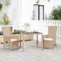 vidaXL Set comedor de jardín 3 pzas con cojines ratán sintético beige vidaXL Set comedor de jardín 3 pzas con cojines ratán sintético beige