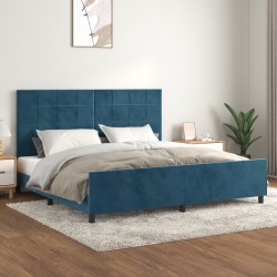 vidaXL Estructura cama con cabecero terciopelo azul oscuro 200x200 cm