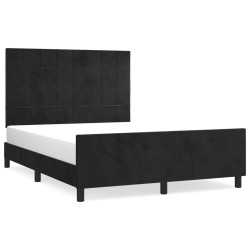 vidaXL Estructura de cama con cabecero de terciopelo negro 140x190 cm