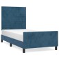 vidaXL Estructura cama con cabecero terciopelo azul oscuro 90x200 cm vidaXL Estructura cama con cabecero terciopelo azul oscuro 90x200 cm
