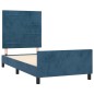 vidaXL Estructura cama con cabecero terciopelo azul oscuro 90x200 cm vidaXL Estructura cama con cabecero terciopelo azul oscuro 90x200 cm