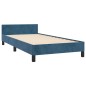 vidaXL Estructura cama con cabecero terciopelo azul oscuro 90x200 cm vidaXL Estructura cama con cabecero terciopelo azul oscuro 90x200 cm