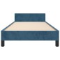vidaXL Estructura cama con cabecero terciopelo azul oscuro 90x200 cm vidaXL Estructura cama con cabecero terciopelo azul oscuro 90x200 cm
