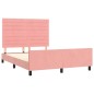 vidaXL Estructura de cama con cabecero de terciopelo rosa 140x190 cm vidaXL Estructura de cama con cabecero de terciopelo rosa 140x190 cm