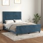 vidaXL Estructura cama con cabecero terciopelo azul oscuro 140x200 cm vidaXL Estructura cama con cabecero terciopelo azul oscuro 140x200 cm