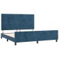 vidaXL Estructura cama con cabecero terciopelo azul oscuro 180x200 cm vidaXL Estructura cama con cabecero terciopelo azul oscuro 180x200 cm